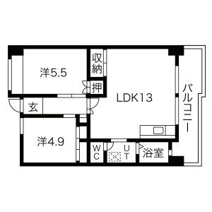 2LDK 間取り図