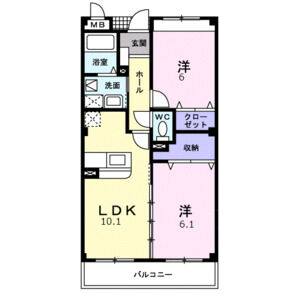 2LDK 間取り図
