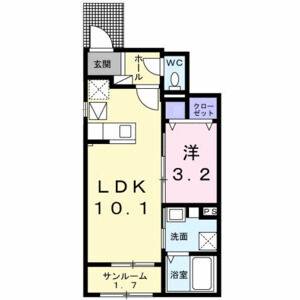 1LDK 間取り図