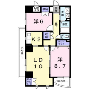 2LDK 間取り図