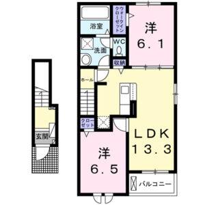 2LDK 間取り図