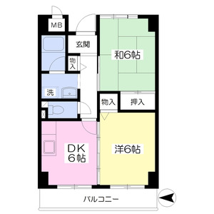2DK 間取り図