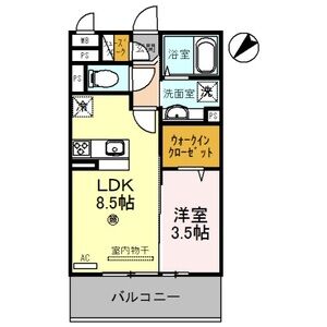 1LDK 間取り図