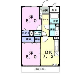 2DK 間取り図