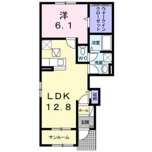 1LDK 間取り図