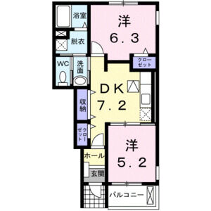 2DK 間取り図
