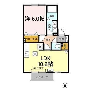 1LDK 間取り図