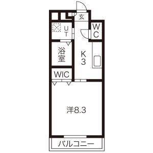 1K 間取り図