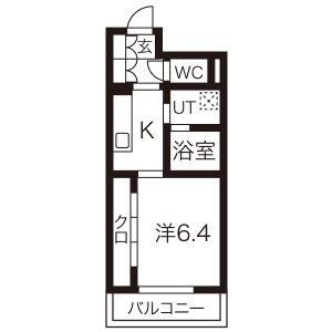 1K 間取り図