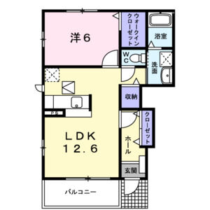 1LDK 間取り図