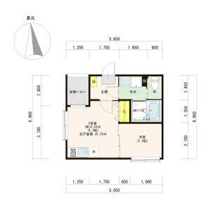 1DK 間取り図