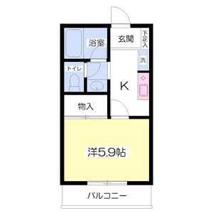 1K 間取り図