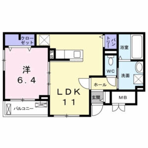 1LDK 間取り図