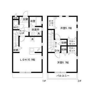 2LDK 間取り図