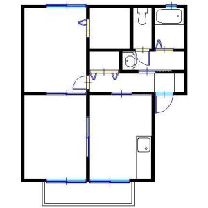 2DK 間取り図