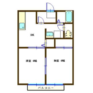 2DK 間取り図