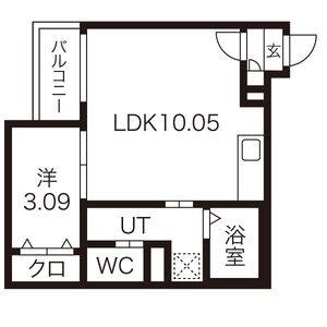 1LDK 間取り図