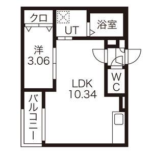 1LDK 間取り図