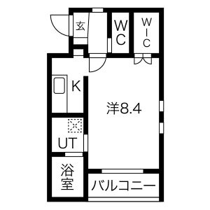 1K 間取り図