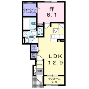 1LDK 間取り図