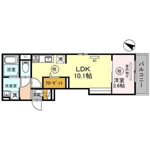1LDK 間取り図