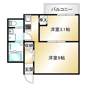 1LDK 間取り図
