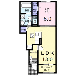 1LDK 間取り図