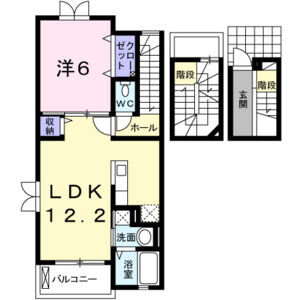 1LDK 間取り図