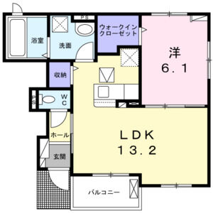 1LDK 間取り図