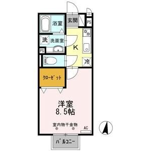 1K 間取り図