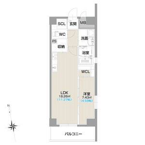 1LDK 間取り図