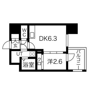 1LDK 間取り図