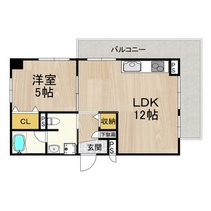 1LDK 間取り図