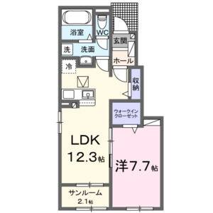 1LDK 間取り図