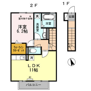 1LDK 間取り図