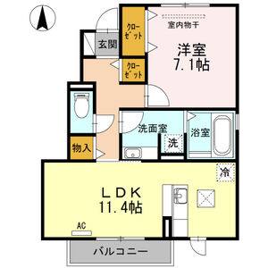 1LDK 間取り図