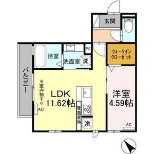 1LDK 間取り図
