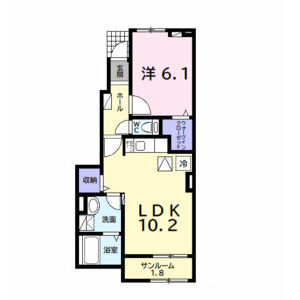 1LDK 間取り図