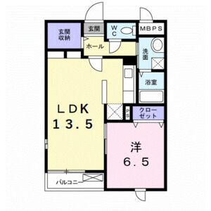1LDK 間取り図
