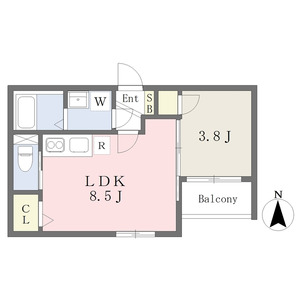 1LDK 間取り図