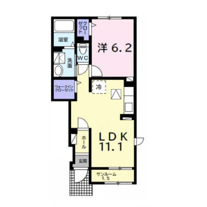 1LDK 間取り図