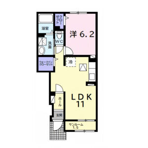 1LDK 間取り図