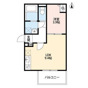 1LDK 間取り図