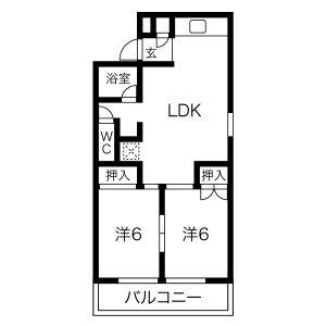2LDK 間取り図