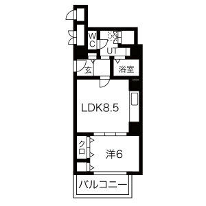 1LDK 間取り図