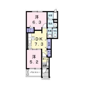 2DK 間取り図