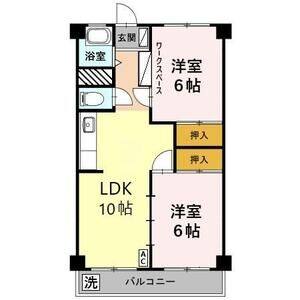 2LDK 間取り図