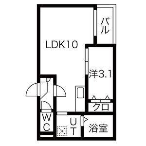 1LDK 間取り図