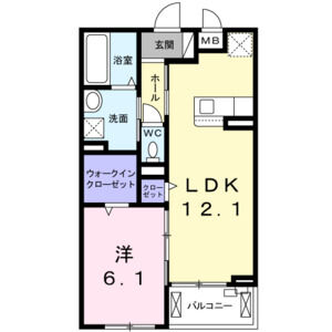 1LDK 間取り図