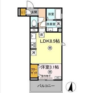 1LDK 間取り図